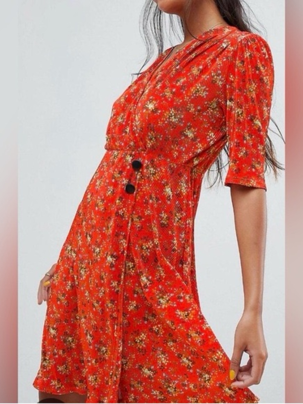 ASOS Red Floral Dress 90s style, size 16